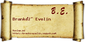 Brankó Evelin névjegykártya